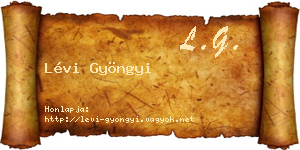 Lévi Gyöngyi névjegykártya